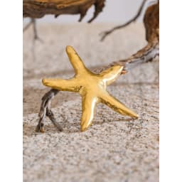 Yhpup 2025 Waterproof Smooth Stainless Steel Metal Starfish Brooches Pin Ocean Style Texture Clothing Accessories Wholesale