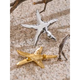 Yhpup 2025 Waterproof Smooth Stainless Steel Metal Starfish Brooches Pin Ocean Style Texture Clothing Accessories Wholesale