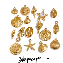 Yhpup 1PC Summer Ocean Shell Starfish Seahorse Conch Stainless Steel Pendant DIY Making Accessories Handmade Necklace Gift