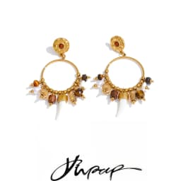 Yhpup Exclusive Style Waterproof Resin Wood Pearl Drop Charm Drop Earrings Stainless Steel Handmade Trendy Fashion Jewelry 2025