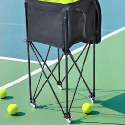 Foldable Tennis Ball Cart Caster Wheels Tennis Ball Cart Mesh Pocket for Training Workouts Portable Tennis Ball Cart