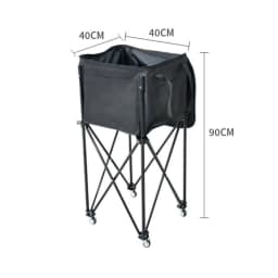 Foldable Tennis Ball Cart Caster Wheels Tennis Ball Cart Mesh Pocket for Training Workouts Portable Tennis Ball Cart