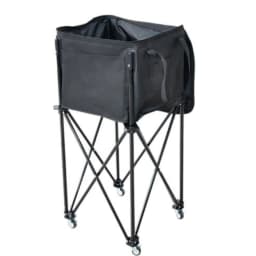 Foldable Tennis Ball Cart Caster Wheels Tennis Ball Cart Mesh Pocket for Training Workouts Portable Tennis Ball Cart