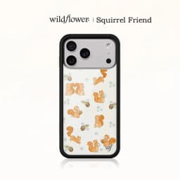 Wildflower Ins Squirrel Friend Floral Phone Case for iPhone 18 17 16 15 14 13 12 Pro Max Plus WF Cartoon Animal Shockproof Cover