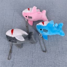 NEW 3Colors , Size 8CM Stuffed Plush Shark Ocean Animal Plush Toy Doll , With Keychain Gift