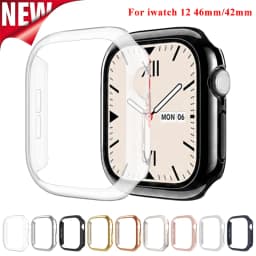 PC Electroplating Case for Apple Watch 12 46mm 42mm Hard Bumper Frame Protector Cover for Iwatch Series 12 46mm 42mm Accessories