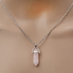 Fashion Quartz Crystal Necklace Chakra Rose Bule Purple Natural Stone Pendant Necklace Hexagonal Bullet Reiki Hippie Necklace