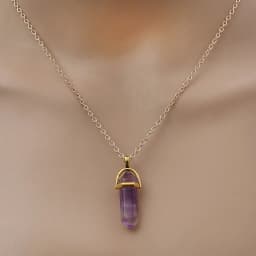 Fashion Quartz Crystal Necklace Chakra Rose Bule Purple Natural Stone Pendant Necklace Hexagonal Bullet Reiki Hippie Necklace