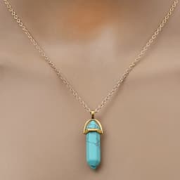 Fashion Quartz Crystal Necklace Chakra Rose Bule Purple Natural Stone Pendant Necklace Hexagonal Bullet Reiki Hippie Necklace