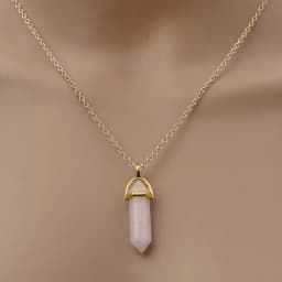 Fashion Quartz Crystal Necklace Chakra Rose Bule Purple Natural Stone Pendant Necklace Hexagonal Bullet Reiki Hippie Necklace
