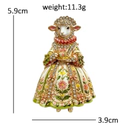 Wuli&baby Beautiful Sheep Lady Brooches For Women Unisex 4-color Elegant Rhinestone Ancient Dress Goat Party Brooch Pin Gifts