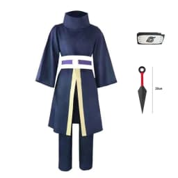 Halloween Party Uchiha Obito Anime Cosplay Costume Mens Ninja Uniform Set Japanese Kimono Robe Akatsuki Organization Costume