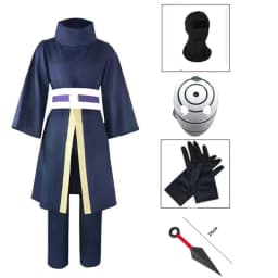 Halloween Party Uchiha Obito Anime Cosplay Costume Mens Ninja Uniform Set Japanese Kimono Robe Akatsuki Organization Costume