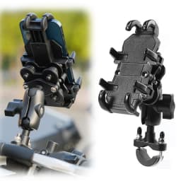 Motorcycle Electric Bike Mobile Phone Holder Aluminum Handlebar Bicycle Riding Bracket GPS Mount Phone Holder W/ Shock Absorber