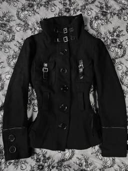 Women Gothic Punk Stand Up Collar Single Breasted Jacket Retro Slim Fit Motorcycle Gang Windproof Coats Y2k Street Short Jacket