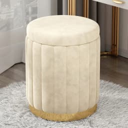 New Storage Round Stool, Shoe Changing Stool with Storage Space, Makeup Stool, Bedroom Dressing Table Round Stool