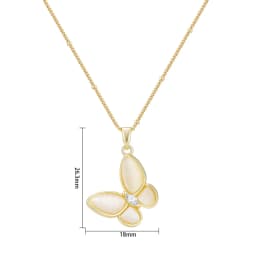 Monkton Fashion Butterfly Necklaces for Women Gold Plated Clavicle Chain with Crystal/Mother-of-Pearl Pendant Charm Accessories