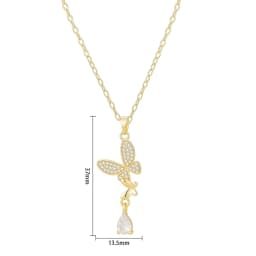 Monkton Fashion Butterfly Necklaces for Women Gold Plated Clavicle Chain with Crystal/Mother-of-Pearl Pendant Charm Accessories