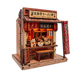 DIY Wooden Mountain Onsen Lodge Cottage Figurines Miniatures Kits Assembled Casa for Friends Birthday Gifts Home Decor Crafts