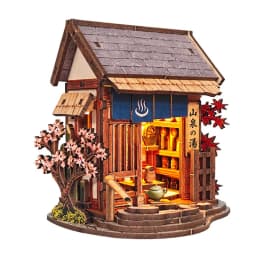 NEW DIY Wooden Japanese Mini Shop Cottage Casa Miniature Model Kits With Furniture Dollhouse for Friends Birthday Gifts