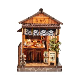 NEW DIY Wooden Japanese Mini Shop Cottage Casa Miniature Model Kits With Furniture Dollhouse for Friends Birthday Gifts