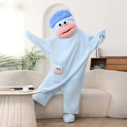 Cartoon Big Mouth Monster Cute Funny Onesie Pajamas Thickened Coral Fleece Homewear For Couples Men Women Autumn Winter Pajamas