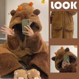 Thicken Flannel Cartoon Pajama Kigurumi Winter Robe Sleepwear Jumpsuit Halloween Funny Home Clothes Loungewear Cosplay Costume
