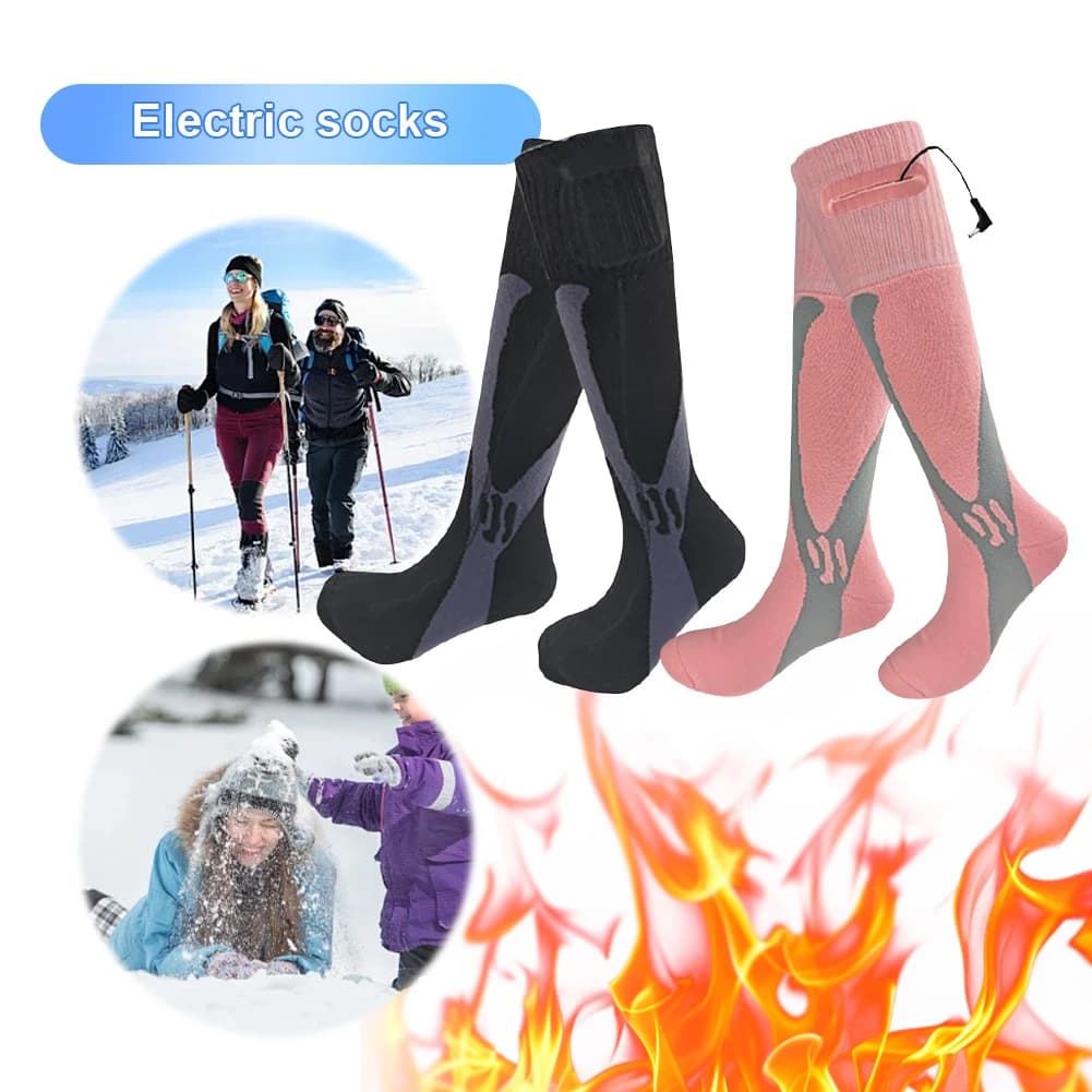Electric Heated Socks Battery Heated Socks Breathable Rechargeable Skiing Sock Outdoor Sport Socks for Fishing Cycling Hunting