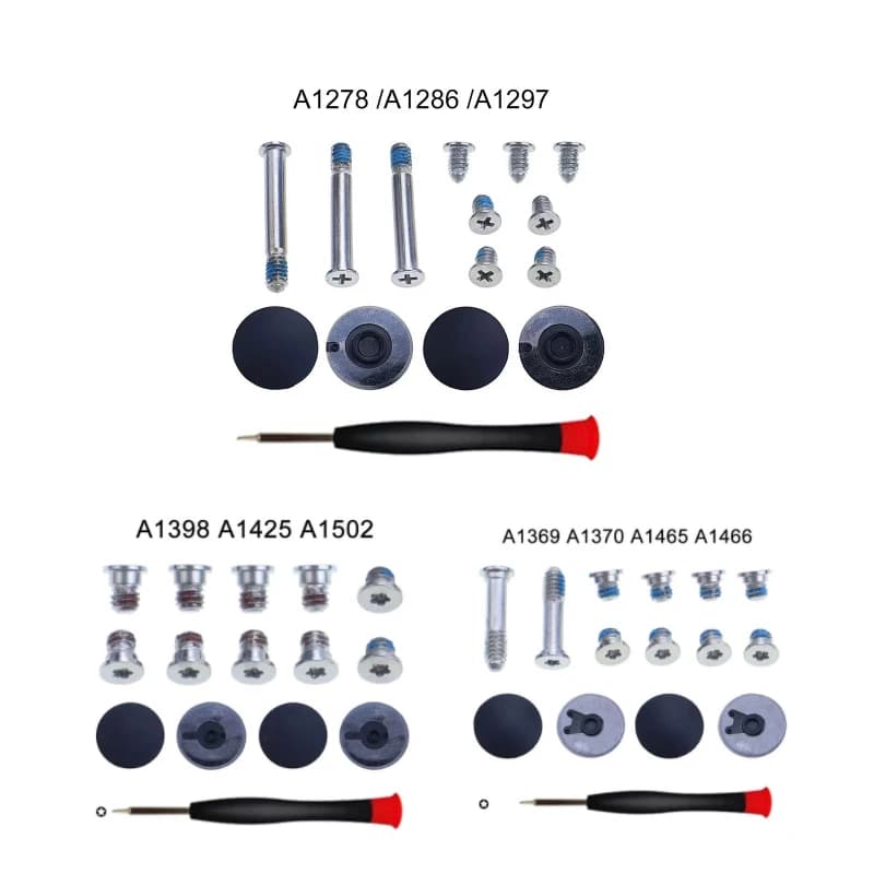 Laptop bottom cover case screws rubber feet tool For Macbook Air Pro A1278 A1286 A1297 A1398 A1425 A1502 A1369 A1370 A1465 A1466