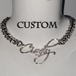 Customized Stainless Steel Words Name Necklace 1.2cm Rhinestone Cuban Chain Miami Cuban Link for Men Women Hip hop Jewelry