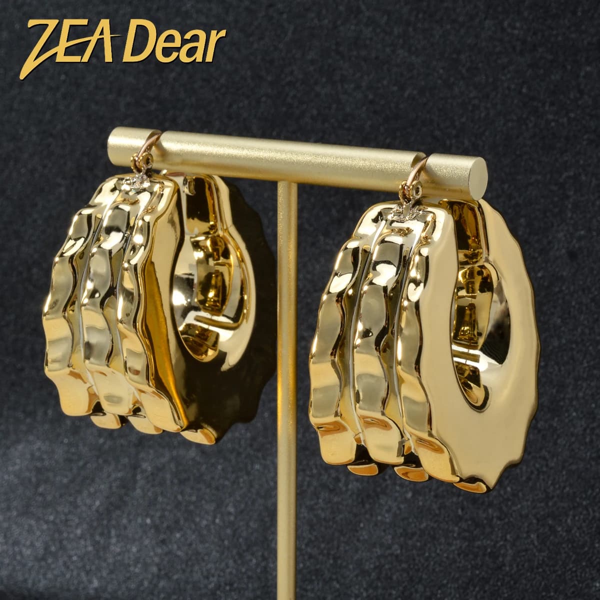 ZEADear Hoop Earrings Girl's Gift Gold Plated Jewelry Sets Italian Ornaments Fashion Luxury Women Party Daily Wear African