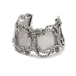 Fashion Retro Luxury Shiny Metal Mesh Spliced Choker Necklace for Party