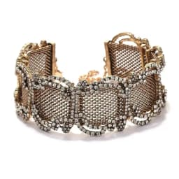 Fashion Retro Luxury Shiny Metal Mesh Spliced Choker Necklace for Party