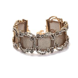 Fashion Retro Luxury Shiny Metal Mesh Spliced Choker Necklace for Party