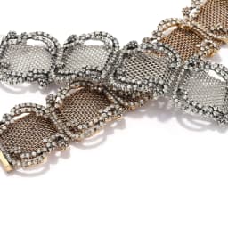 Fashion Retro Luxury Shiny Metal Mesh Spliced Choker Necklace for Party