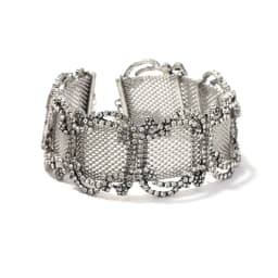 Fashion Retro Luxury Shiny Metal Mesh Spliced Choker Necklace for Party