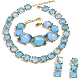 Yhpup Colorful Acrylic Resin Square Chain Necklace Bracelet Earrings Set PVD Plated Stainless Steel Fashion Y2K Jewelry