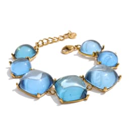 Yhpup Colorful Acrylic Resin Square Chain Necklace Bracelet Earrings Set PVD Plated Stainless Steel Fashion Y2K Jewelry
