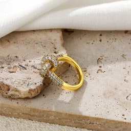 Creative Inlaid Multicolored Zircon Knot Rings Women Waterproof Stainless Steel Geometric Wed Ring Designer Jewelry Accessories