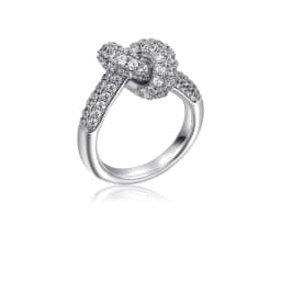 Creative Inlaid Multicolored Zircon Knot Rings Women Waterproof Stainless Steel Geometric Wed Ring Designer Jewelry Accessories