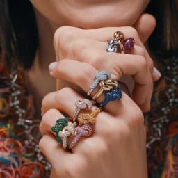 Creative Inlaid Multicolored Zircon Knot Rings Women Waterproof Stainless Steel Geometric Wed Ring Designer Jewelry Accessories