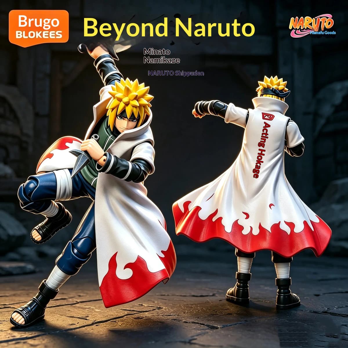 Genuine Blokees Naruto Model Kits Namikaze Minato Hatake Kakashi Haruno Sakura Madara Sasuke Figures Assembly Trendy Toy Gift