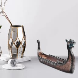 Vintage Viking Ship Resin Sculpture Craft, Exquisite Home Decor Ornament, Resin Viking Ship Aroma Diffuser