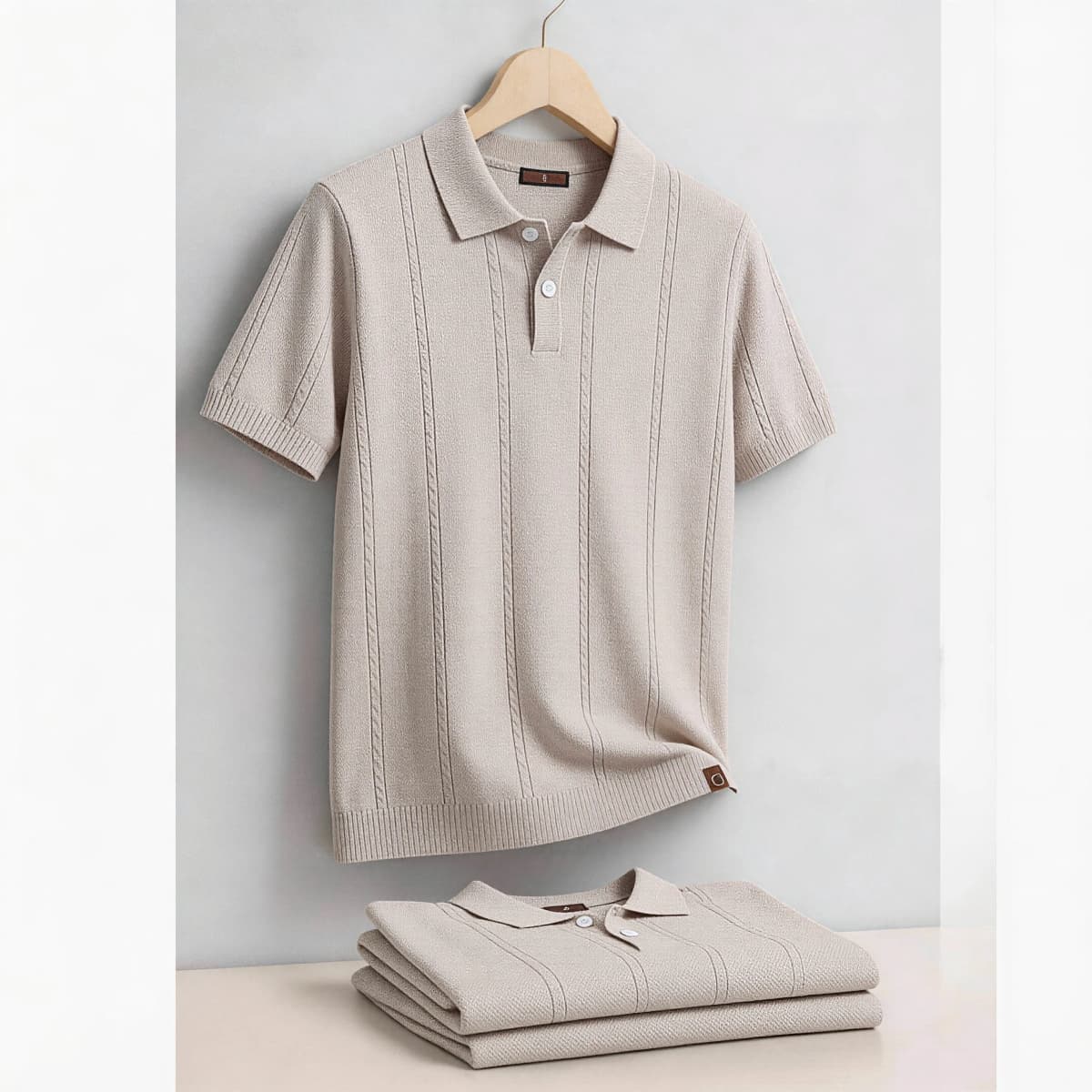 AIOPESON Men's Stripe Golf Polo Shirt Old Money Cool Silk Fabric Short Sleeve Icy Touch Breathable Casual Summer Top