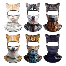 3D Animal Balaclava Cute Animal Print Balaclava with Ears Ski Snowboard Mask Soft Full Face Hood Mask for Music Festivals Raves