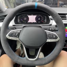 Car Steering Wheel Cover Suede Leather For VolksWagen VW Passat B8 2019-2022 Golf 8 2020-2022 Steering Wheel Braiding Cover