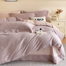 Svetanya Relief Heavy‑Weave 3D Jacquard 100% Cotton Bedding Sets 4pcs Bed Linens Duvet Cover Set Underwear