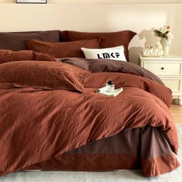 Svetanya Relief Heavy‑Weave 3D Jacquard 100% Cotton Bedding Sets 4pcs Bed Linens Duvet Cover Set Underwear