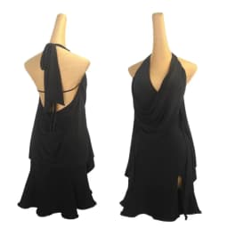 2026 New Adult Latin Dance Dress for Women Black Strappy Design Suitable Dancewear Training Performance Cha-cha Rumba Costume
