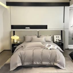 Premium Quality Duvet Cover Set 1000TC Egyptian Cotton Solid Plain Double Twin 4pcs Bedding set 1Flat/Fitted Sheet 2Pillow shams